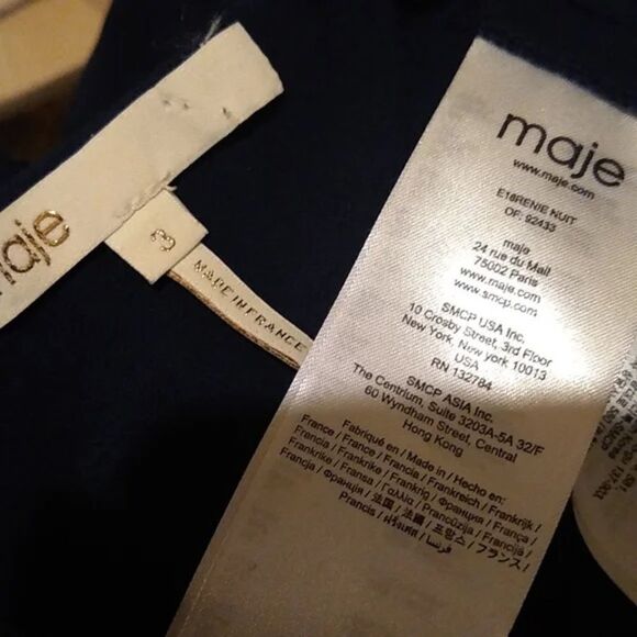 ✨HP✨Renie V-neck Long-sleeve Wrap In Navy Blue Viscose Short Casual Dress✨ - Picture 7 of 12